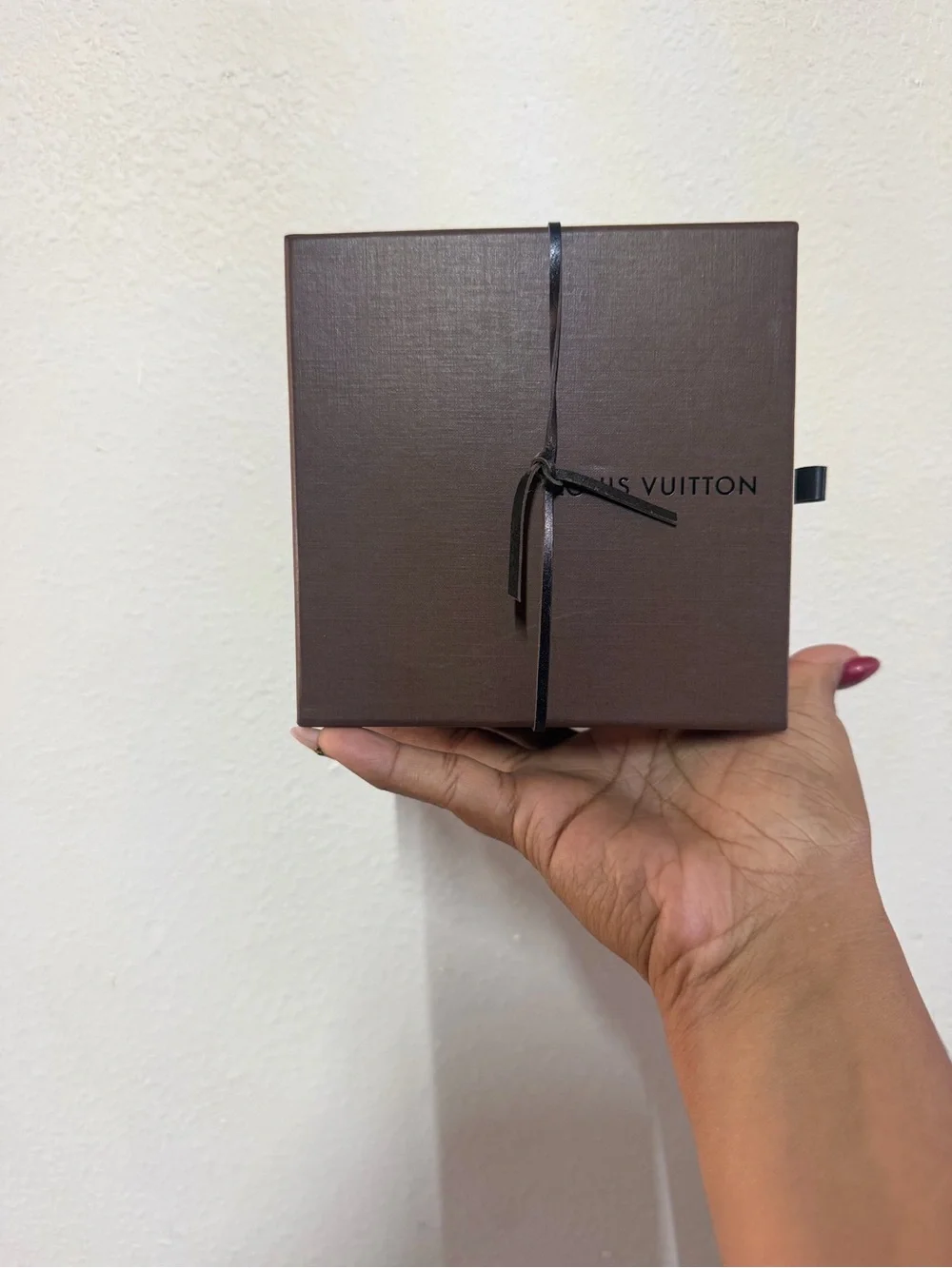 Authentic Louis Vuitton Empty Brown Drawer Box and Dust Bag Set